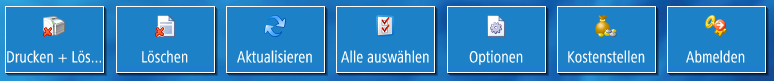 Bild 4: Auswahlmöglichkeiten für die Bearbeitung der Druckaufträge.