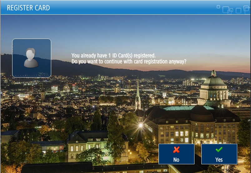 Figure 2: Already registered cards are recognized.