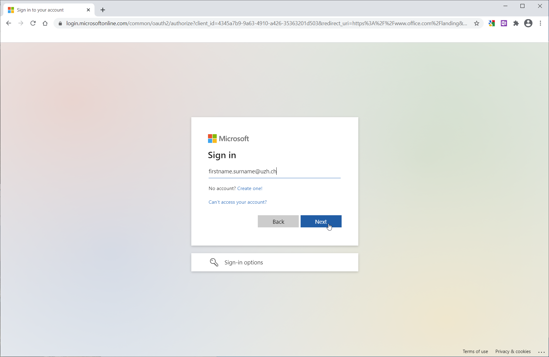 Log in to Microsoft 365 UZH | Central IT | UZH