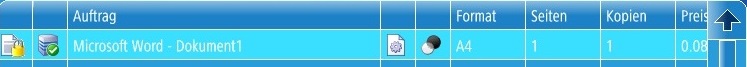 Bild 3: Auftragsübersicht mit den auszudruckenden Dokumenten.