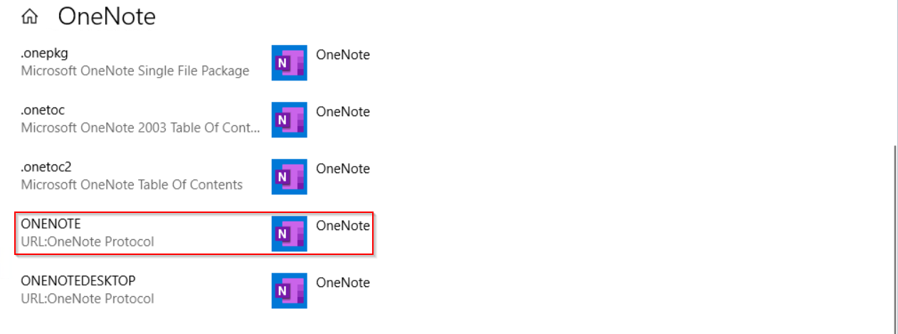 Set "OneNote 2016" as Default