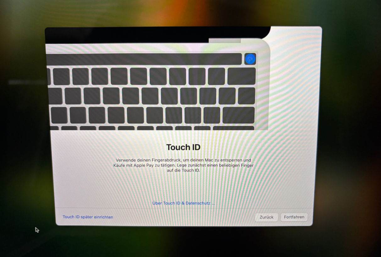 Richten Sie die Touch ID ein.