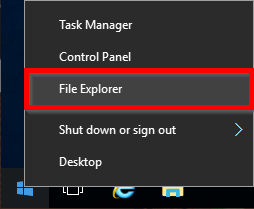 Select "File Explorer" in the context menu