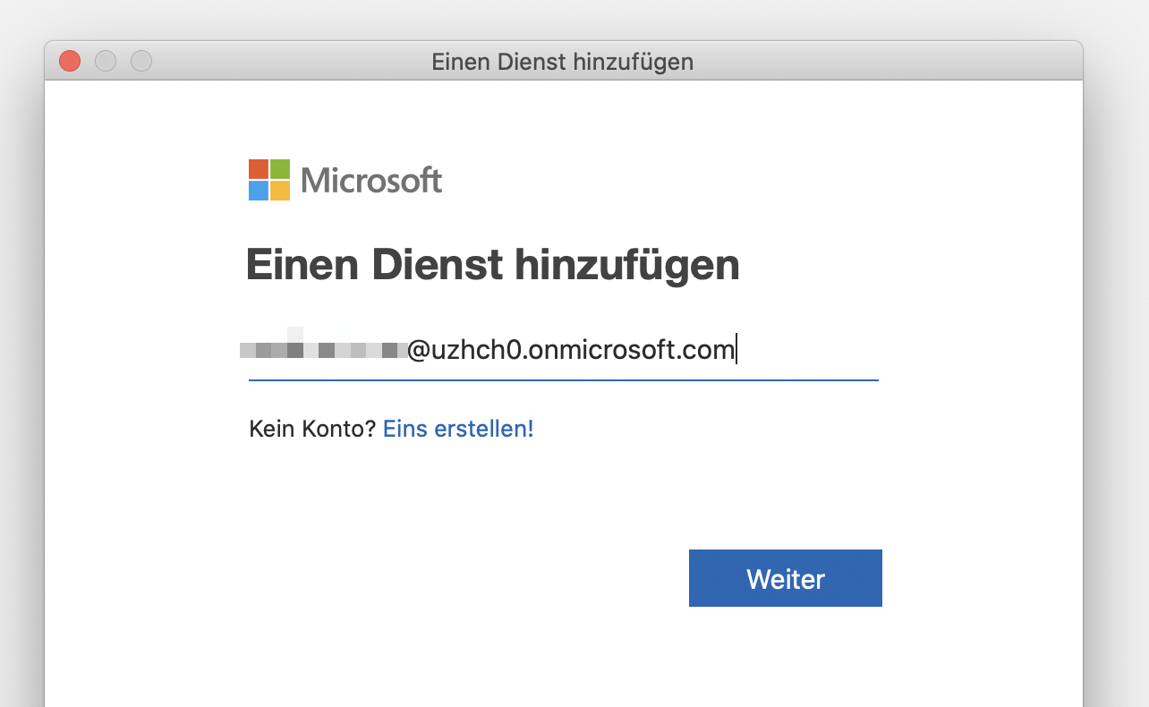 Anmeldung mit dem alten Microsoft-Konto