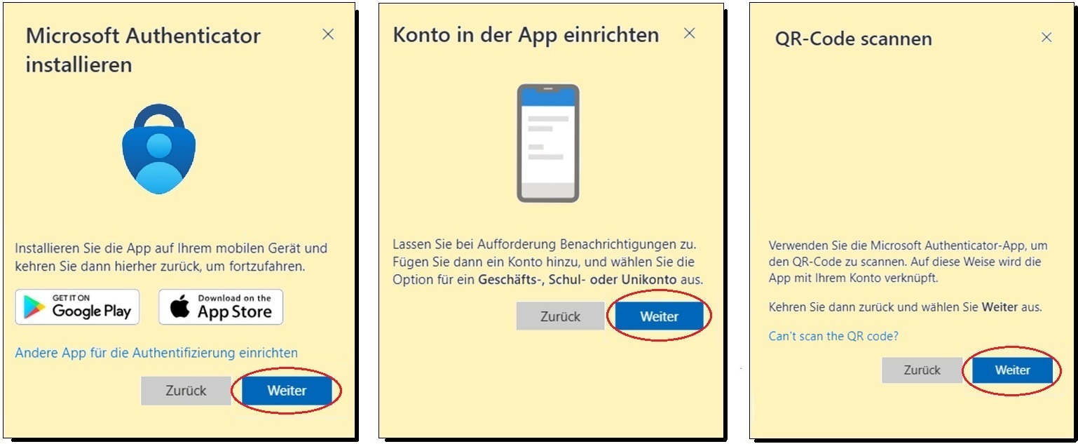 MS Authenticator installieren