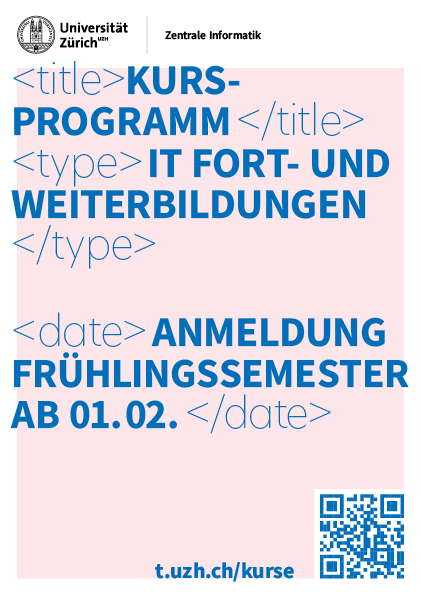 Plakat Kursprogramm IT-Training