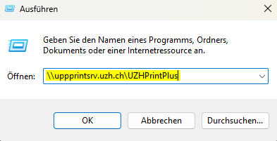 Dialogfenster Printserver-Eingabe